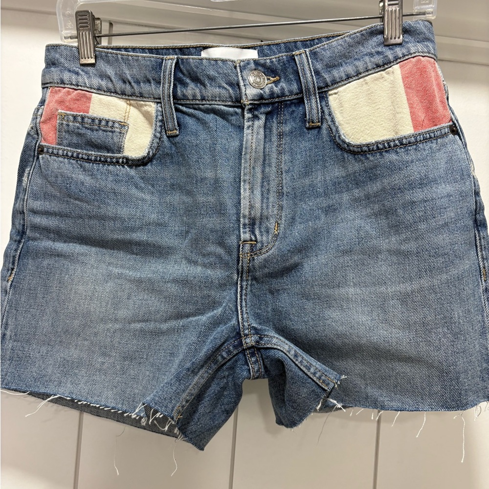 Current Elliott Aficionado Frayed Cuff Denim Short Size 25 New NWT